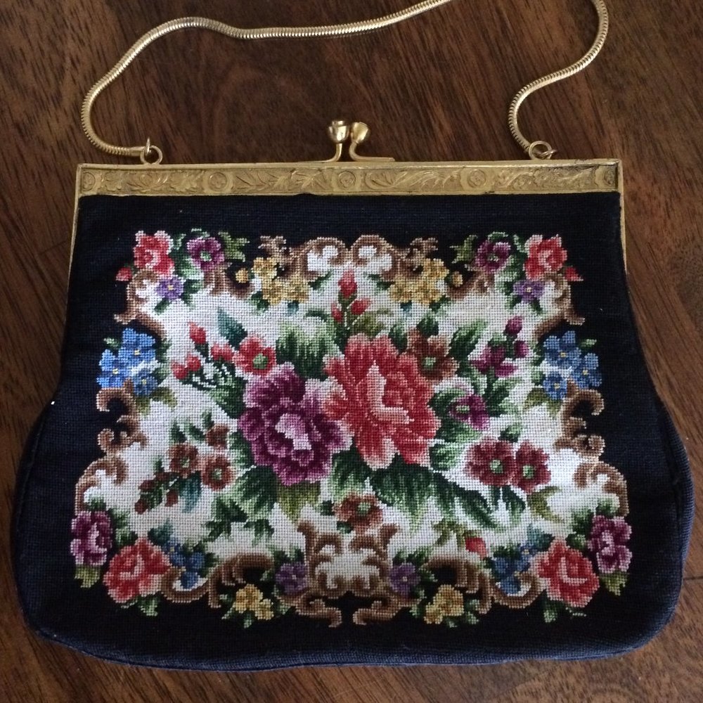 Vintage 1960's Petit Point Purse